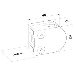 Svorka skla/plechu, sklo 6 - 8,76 mm, brúsená AISI 304 Svorka skla/plechu, sklo 6 - 8,76 mm, brúsená AISI 304